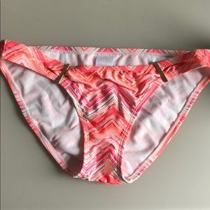 Xhiliration Bikini Bottom Pink Gold Striped